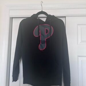 Gildan Black Hoodie with Pink-Trimmed Logo